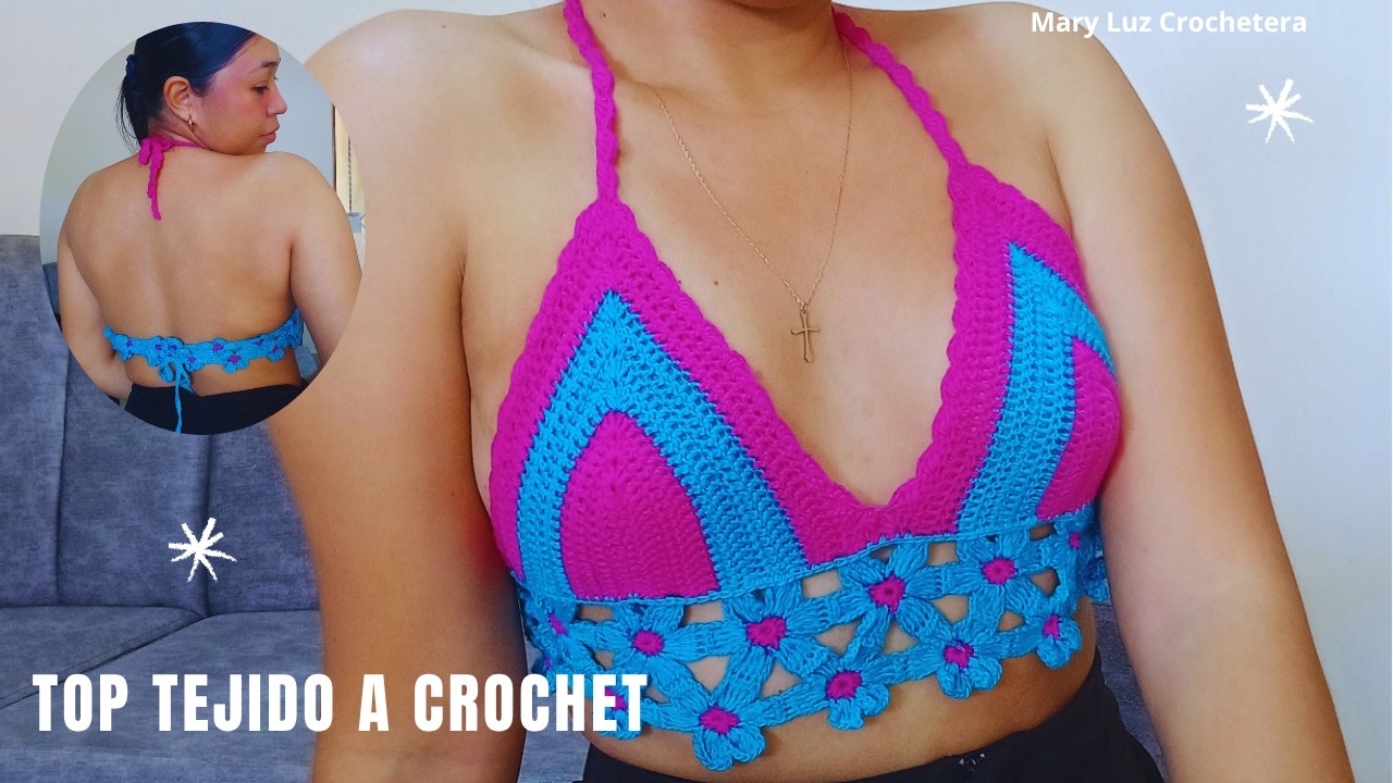 Crochet Top Step by Step 🧶 (Easy + Beautiful Result) Tropical