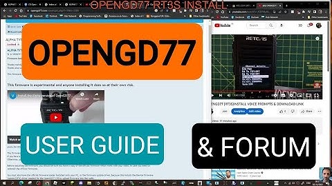 OPENGD77.COM & FORUM LINKS - USER GUIDE