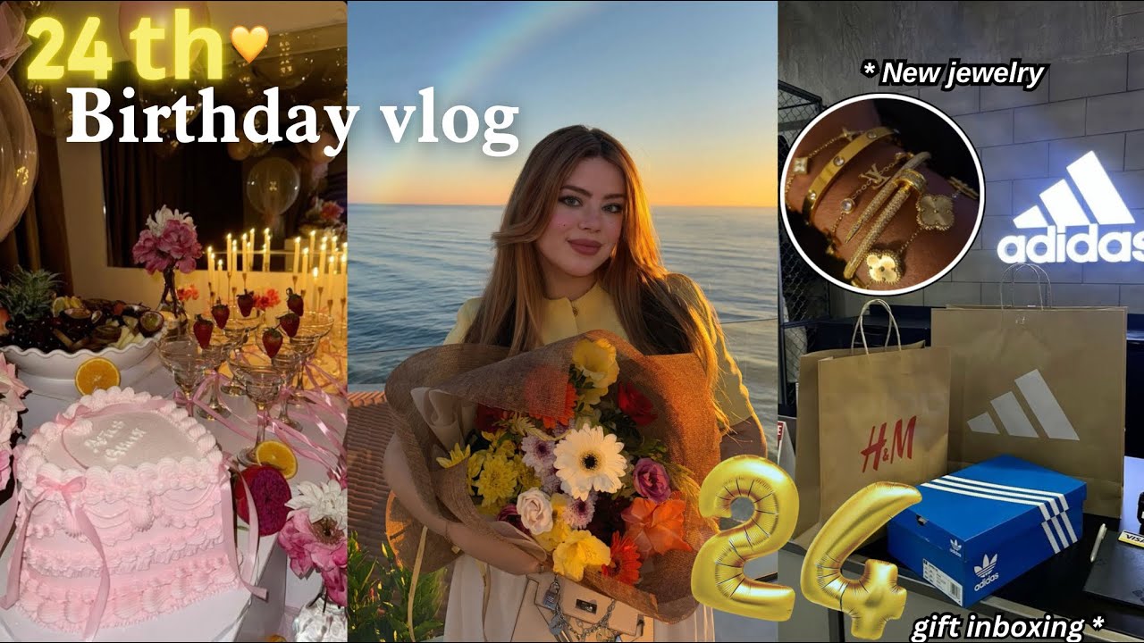 My 24th Birthday Vlog 🎂💛+ Gift inboxing 🥂كيف دوزت عيد ميلادي (شريت ذهب 🪩🎁