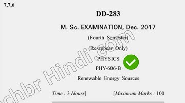 2017 Dcrust MSc Physics 4th Sem Reappear Renewable Energy Sources Question Paper