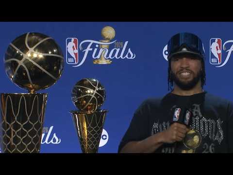 Jalen Brunson and KAT interview after winning NBA Championship