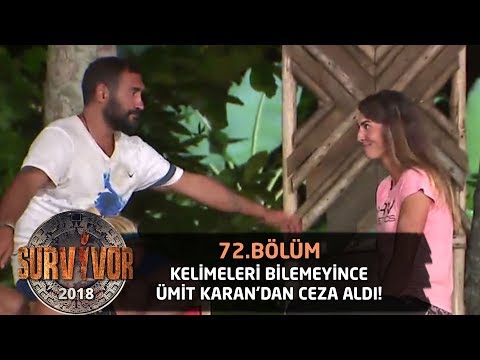 Merve kelimeleri bilemeyince Ümit Karan'dan ceza aldı | 72.Bölüm | Survivor 2018