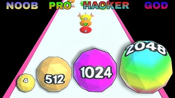 NOOB vs PRO vs HACKER vs GOD in 2048 Runner Balls Update @playgame24dia 