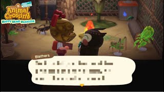 Blathers's reaction when I made him a bug home
