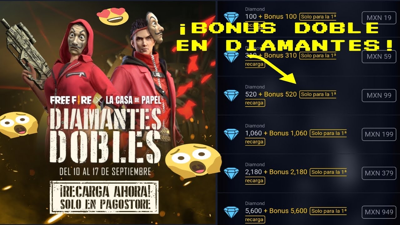 Recarga Diamantes free fire 5.600+10% Bônus Garena (FF)