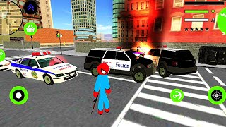 SpiderMan StickMan VS POLICE Rope Hero Mafia Gangster Vegas- Best Android IOS Gameplay screenshot 5