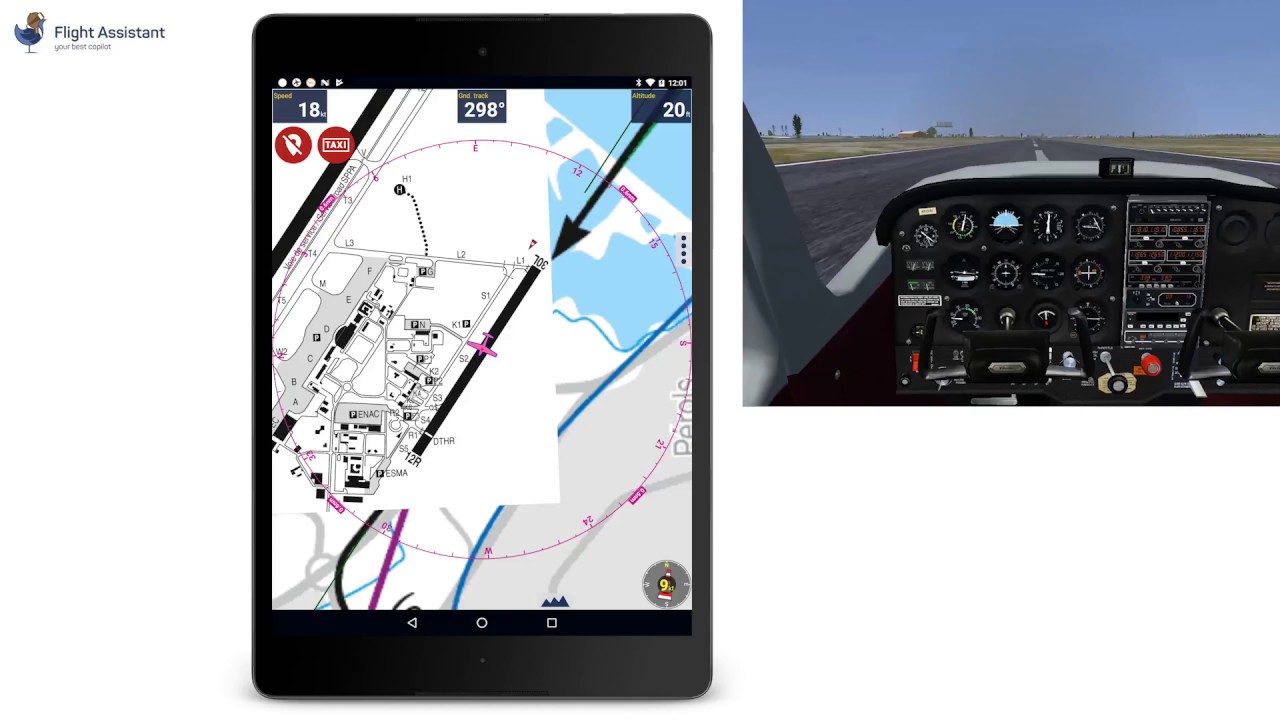 Flight Assistant : cartes géoréférencées et mode "taxi"