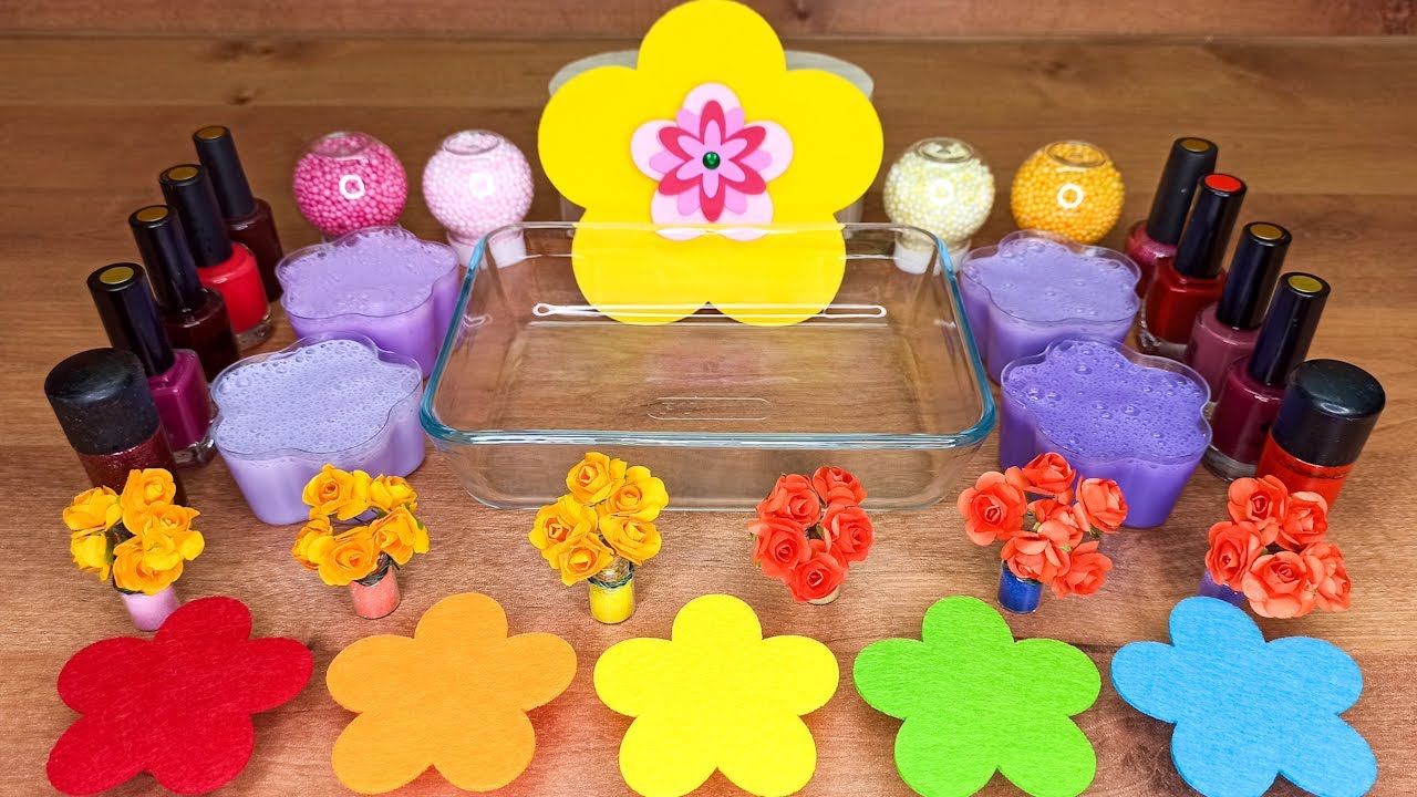 Beautiful Makeup Slime Mixing - Red Nail Polish - Satisfying ASMR Slime Video!