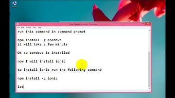 TT: How to install cordova & ionic in windows