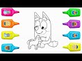 Easy Bluey Drawing and Coloring | Step by Step 🖍️🐾