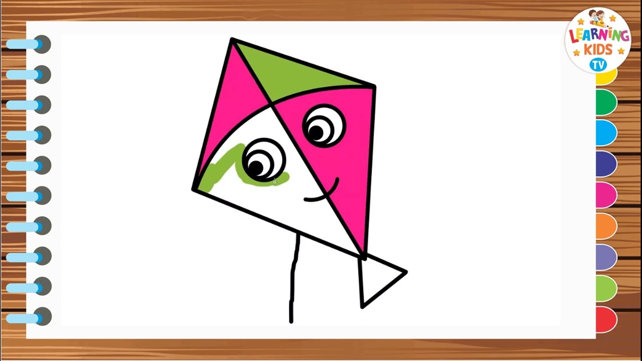 HOW TO DRAW KITE | Step by Step Drawing for Kids | Kite Drawing | Easy Drawing with Pencil