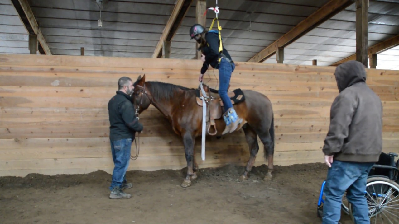 Wheelchair to Horseback Using a Lift YouTube
