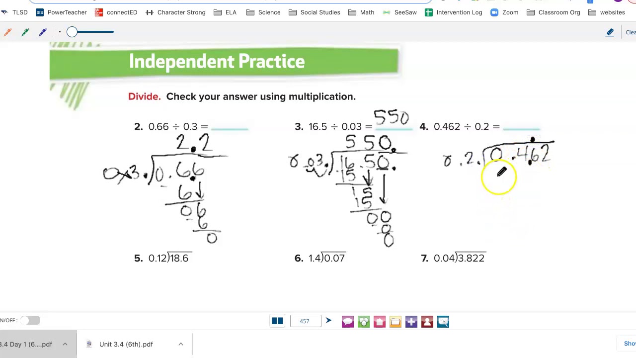 my homework lesson 13 divide decimals answer key