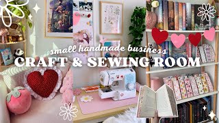 COZY SHOP TOUR 🪡✨🩷 fabric organization, craft supplies, business tools, sewing area, & more!