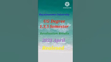 Rayalaseema University UG Degree 1,3,5 semester revaluation results 2023