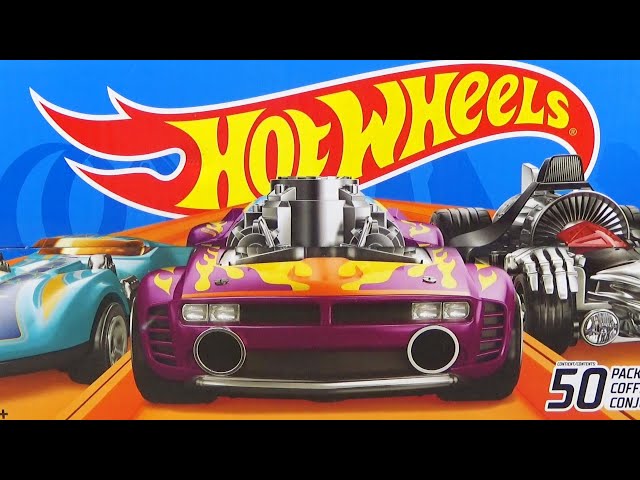 Open the 50-piece set of Hot Wheels basic car original box