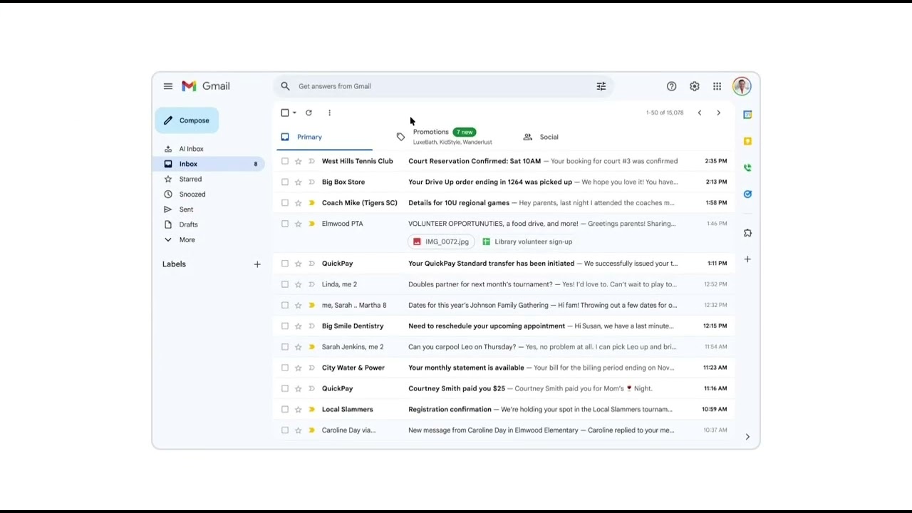 Google Gmail pochtasidagi uchta AI funksiyasini bepul qildi. 
