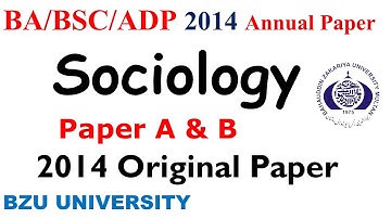 ba bsc adp 1st annual sociology 2014 original paper bzu multan university ba bsc adp papers bzu adp