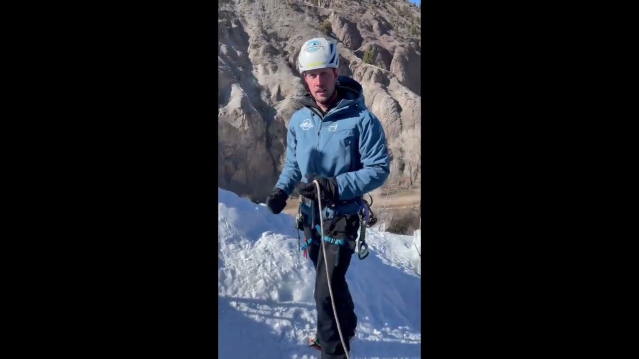 Lake City ice climbing set-up