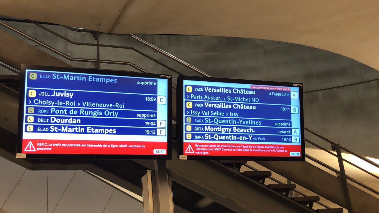 (RER C) : Accident grave de personne, énervement, affluence