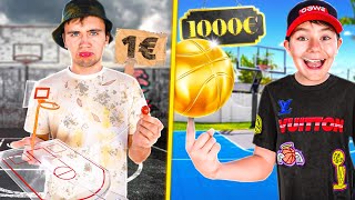 Panier de Basket à 1€ vs 1000€ !