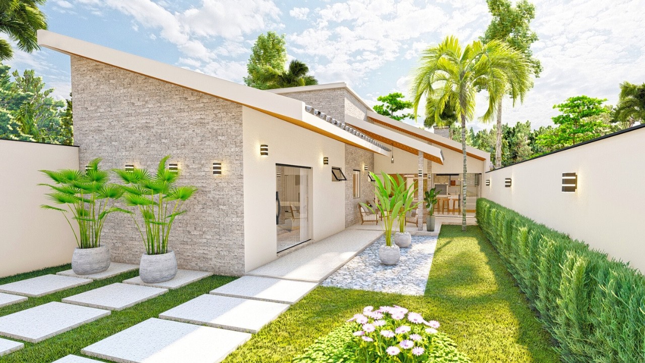 CASA PEQUENA, MODERNA E ACONCHEGANTE  │ 2 QUARTOS │ESPAÇO DE LAZER E PLANTA BAIXA