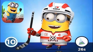 Minion rush Hockey Player minon costume COMMON upgrade 1 to MAXED gameplay walkthrough android ios