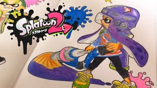 【スプラトゥーン2】色鉛筆でぬりえやってみた！【Splatoon2】