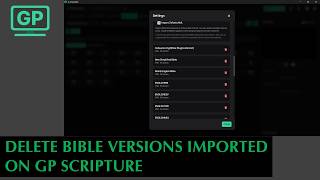 G-PRESENTER WORSHIP SOFTWARE: Delete Bible Versions Imported on GP Scripture