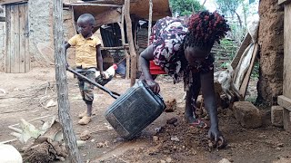 Heavy Rain!!😲💔 in An African  Village Home ||A Woman's Unstoppable Village Work Daily Routine