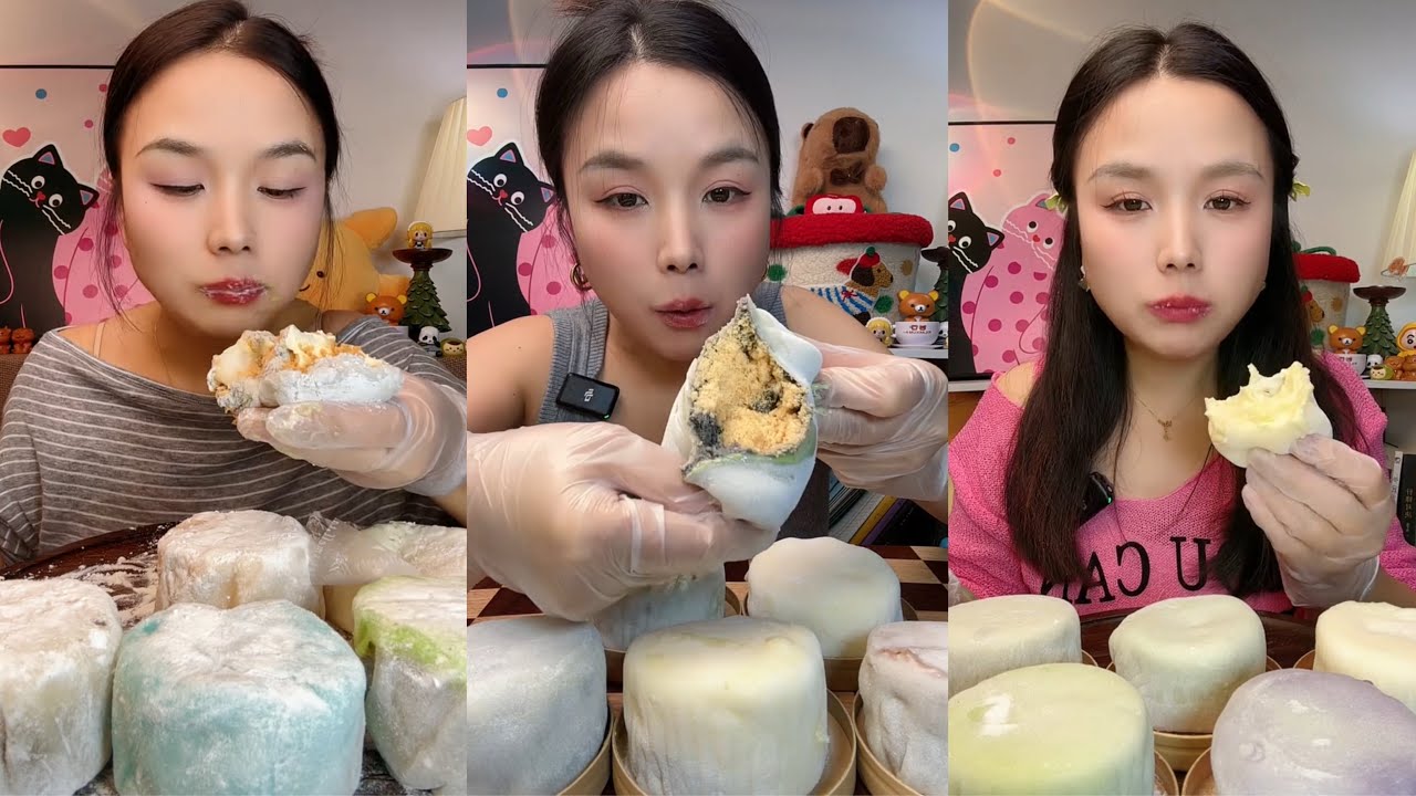 asmr mukbang – colorful mochi dessert eating | soft rice cake & chewy eating sounds