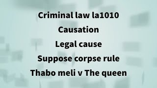 Thabo Meli v Queen 1954 1 WLR 228