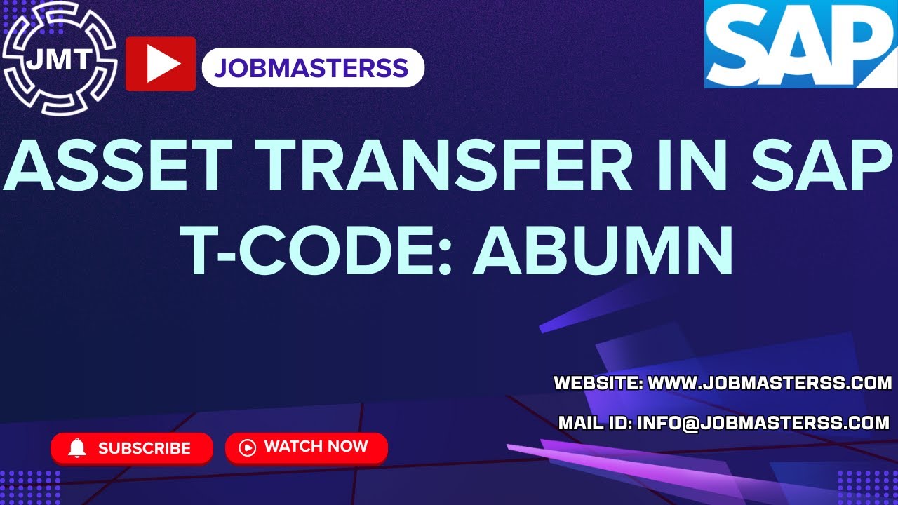 Asset Transfer in SAP using ABUMN Practical Example - YouTube