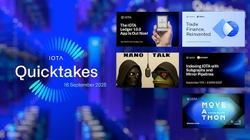 IOTA QuickTakes 16.9.2025: IOTA x Salus, EU Moveathon, IOTA x Goldsky, Ledger 1.0.0, NanoTalk #3