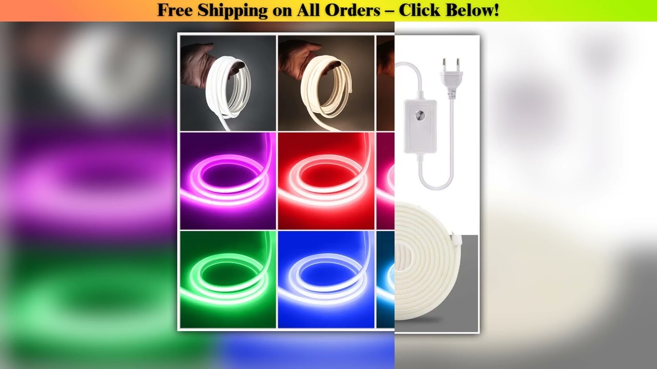 220V Dimmerable COB Neon Light 288leds/M IP65 Waterproof Garden Home Decor White/Ice