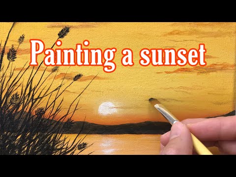 3 Painting A Sunset Timelapse دروستکردنی دیمەنی خۆرئاوابون