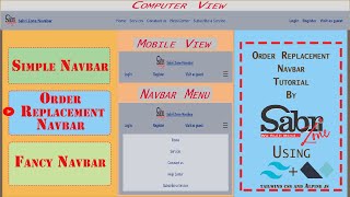 Building a Responsive Navbar with Tailwind CSS & Alpine.js | SabriZone |Order Replacement  Navbar