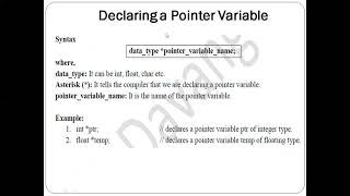 typedef statement, Pointer, Declaring and Initializing a Pointer Variable.