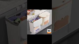 Wall Mount Trash Bin with Lid #cleaninggadgets #kitchenstorage #homegadgets  #trashbin #fyusa