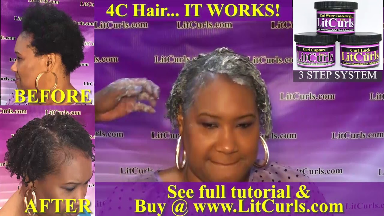 Curly look on natural 4C Hair with Lit Curls. Yes it works! Try Lit ...