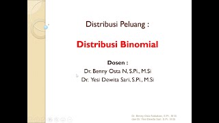 Kuliah 1  Distribusi Peluang Binomial