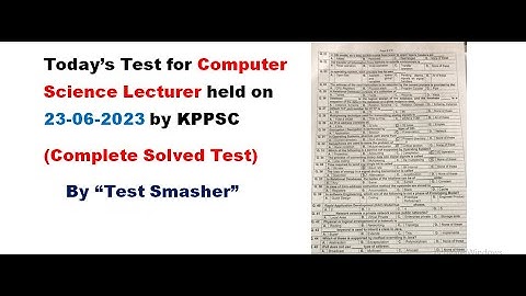 Lecturer Computer Science Test by KPPSC || Solved computer science test by kppsc