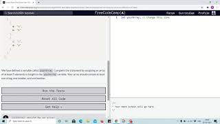 Tutorial 1 - using array to store collection of data - freecodecamp