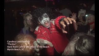 Carolina Line Dancers Halloween Flashmob at night at HardRock Cafe