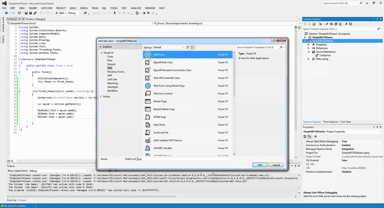 ASP net Web Application Consuming WCF Web Service - YouTube