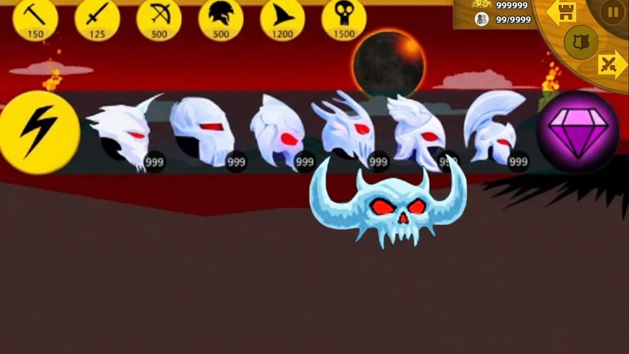 Безумная армия из белого льда разблокирована, максимальная мощность в Stick War Legacy.