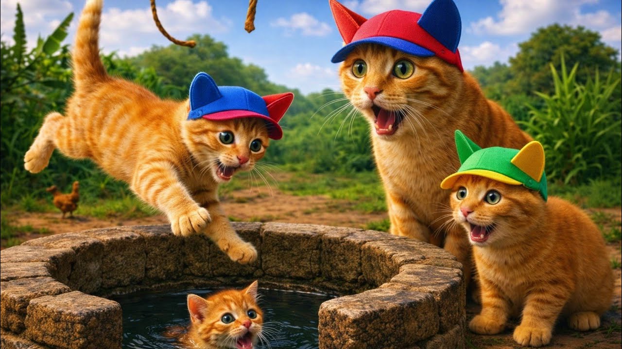 Topi Pehne Billiyaan 😱 | Ek Billi Kuye Me Gir Gayi | Funny Cat Story Hindi