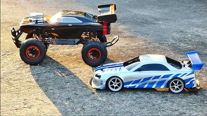  Jada Toys Fast & Furious Brian's Nissan Skyline GT-R (BN34)  Drift Power Slide RC Radio Remote Control Toy Race Car with Extra Tires,  1:10 Scale, Silver/Blue (99701) : Toys & Games