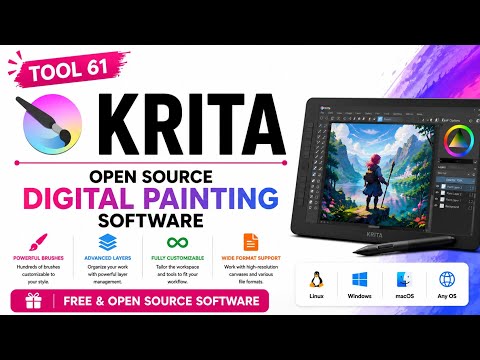 Tool 61 | Krita: Open Source Digital Painting Software | Free & Open Source Software | Uplatz