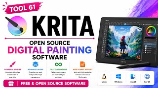 الأداة 61 | Krita: برنامج الرسم الرقمي مفتوح المصدر | برمجيات حرة ومفتوحة المصدر | Uplatz screenshot 5